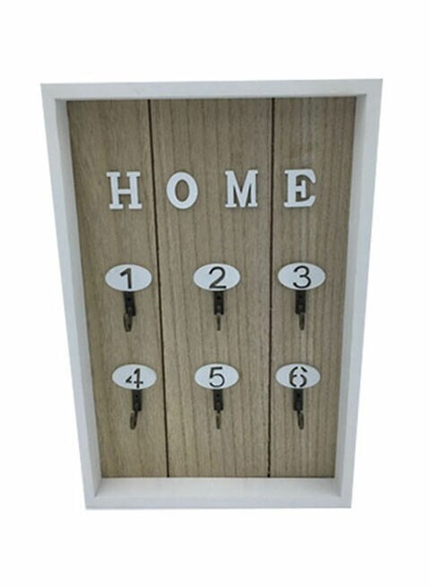 East Lady Wooden Key Holder Brown/White 20x30cm