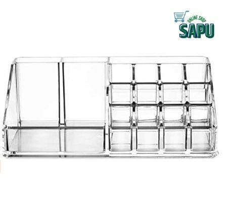 SAPU Lipstick Makeup Brush Holder Organizer Clear Beauty Storage Display Stand