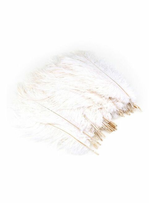 Generic 50-Piece Diy Decorative Ostrich Feathers White 25-30cm