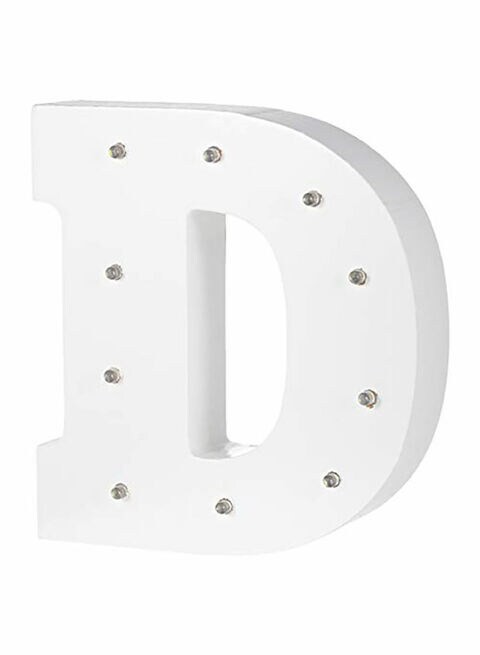 East Lady Decorative LED Light Alphabet D White/Clear 16 x 16cm