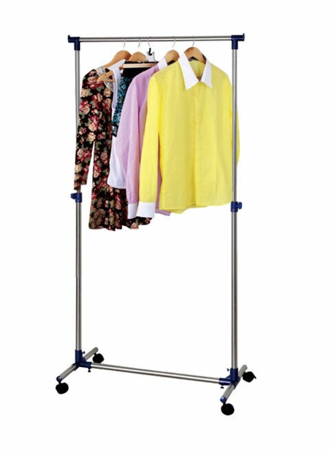 Garment Rack Silver/Blue/Black 165x75cm