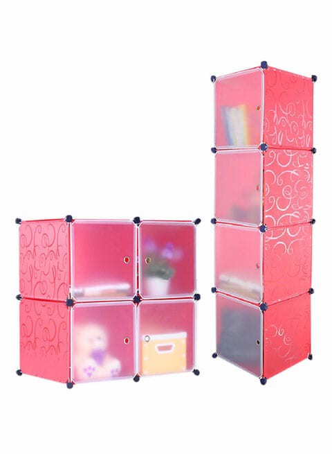 4-Cubes Rectangular Storage Cabinet Pink 35.5x35.5x35.5centimeter