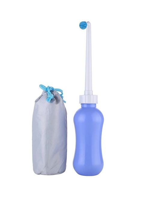 Generic Handheld Bidet Bottle Spray With Storage Bag Blue/Grey 650ml