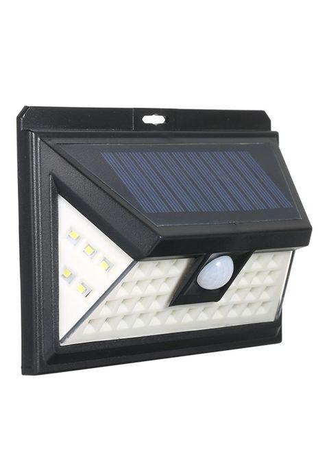 Generic 44 LED Solar Powered PIR Motion Sensor Wall Light Outdoor Garden Waterproof Lamp Black 0.252kg