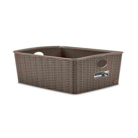 Stefanplast Elegance Basket  L High  Dove Grey 36X29X13Cm