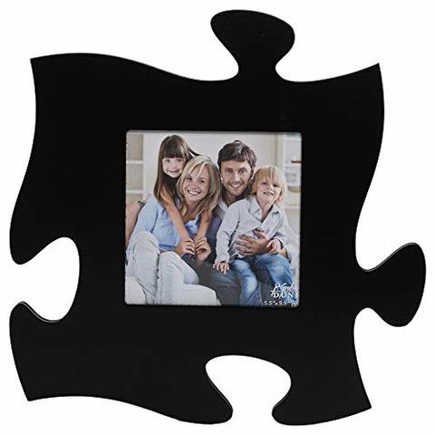 P. Graham Dunn Solid Black 12X12 Inch Photo Frame Puzzle Piece Wall Plaque