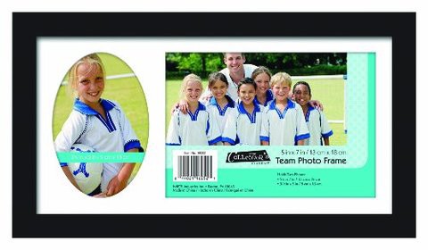 Mcs 12.5X7.25 Inch Team Frame With 2 Photo Openings, 5X7 Inch And 3.5X5 Inch, Black (16052)