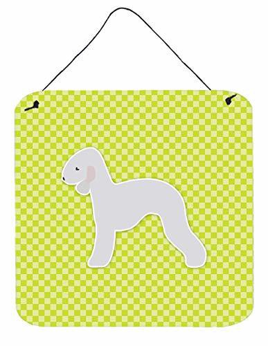 Caroline&#39;s Treasures Bb3794Ds66 Bedlington Terrier Checkerboard Green Wall Or Door Hanging Prints, 6X6, Multicolor