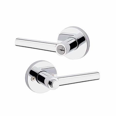 Kwikset 91560-003 Milan Round Keyed Entry Lever Featuring Smartkey In Polished Chrome