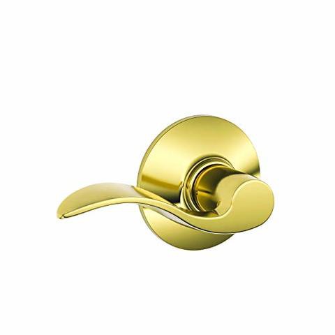 SCHLAGE Accent Hall And Closet Lever, Bright Brass (F10 Acc 505)