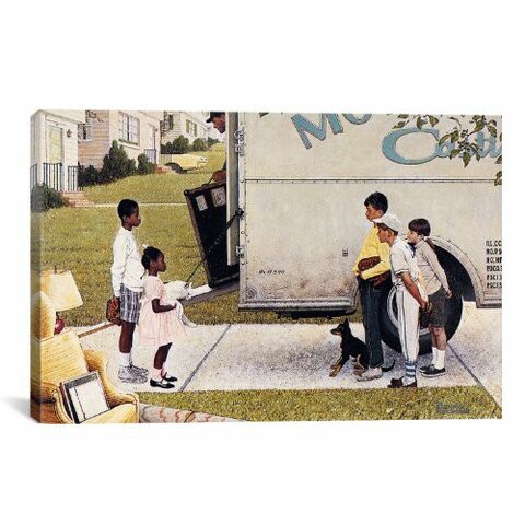 Icanvasart 1544 Moving In New Kids In The Neighborhood Canvas Print By Norman Rockwell, 12 By 8-Inch, 0.75-Inch Deep