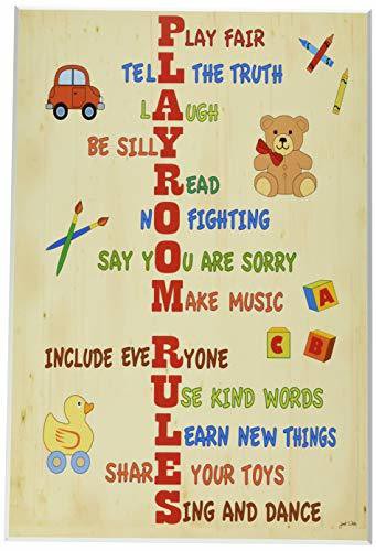 The Kids Room By Stupell Vertical Playroom Rules Rectangle Wall Plaque