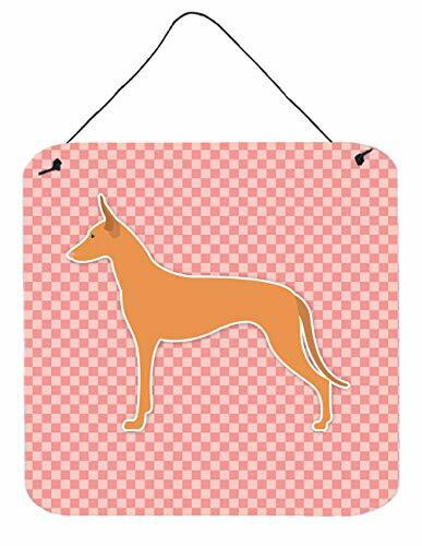 Caroline&#39;s Treasures Bb3588Ds66 Pharaoh Hound Checkerboard Pink Wall Or Door Hanging Prints, 6X6, Multicolor