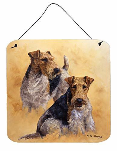 Caroline&#39;s Treasures Hmhe0180Ds66 Fox Terriers By Michael Herring Wall Or Door Hanging Prints, 6X6, Multicolor