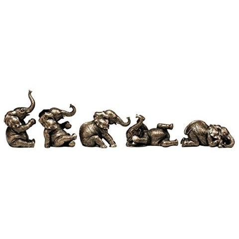 Design Toscano Wu70215 The Five Playful Pachyderms Sculptures,Bronze