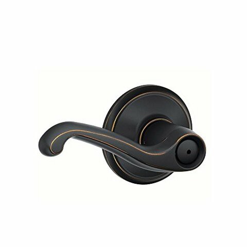 Schlage F40Fla716 Flair Privacy Lever, Aged Bronze