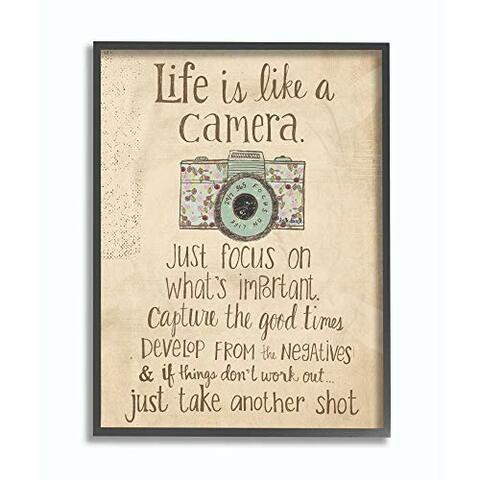 Stupell Industries The Stupell Home Decor Collection Life Is Like A Camera Icon Framed Giclee Texturized Art