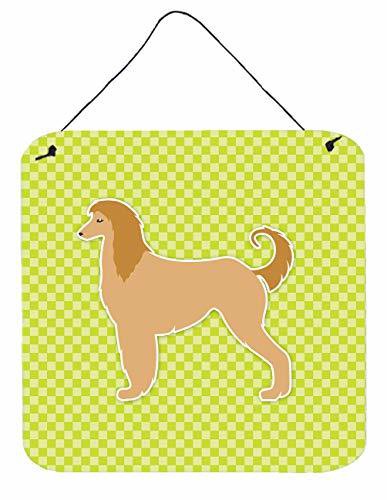 Caroline&#39;s Treasures Bb3806Ds66 Afghan Hound Checkerboard Green Wall Or Door Hanging Prints, 6X6, Multicolor