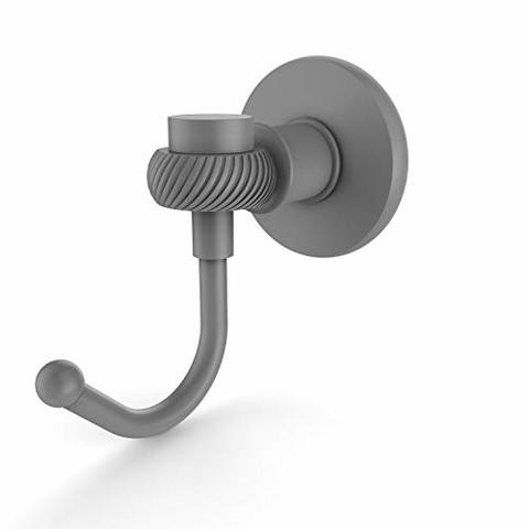 Allied Brass 2020T Continental Collection Twist Accents Robe Hook, Matte Gray