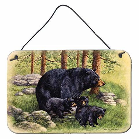 Caroline&#39;s Treasures Bdba0114Ds812 Black Bears By Daphne Baxter Wall Or Door Hanging Prints, 8X12, Multicolor