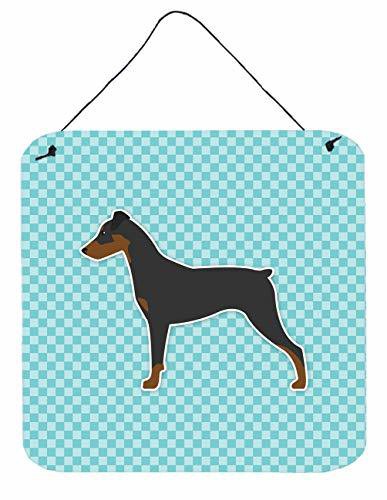 Caroline&#39;s Treasures Bb3713Ds66 German Pinscher Checkerboard Blue Wall Or Door Hanging Prints, 6X6, Multicolor