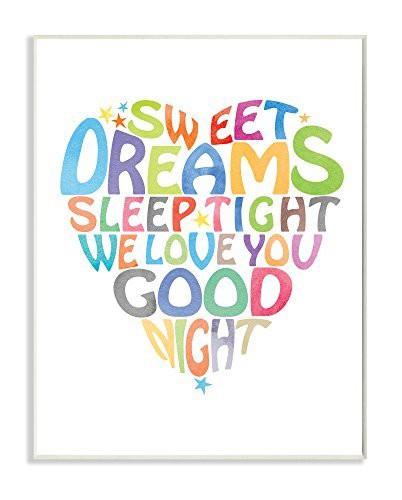 The Kids Room By Stupell Sweet Dreams Heart Graphic Art Wall Plaque, 11 X 0.5 X 15, Proudly Made In Usa