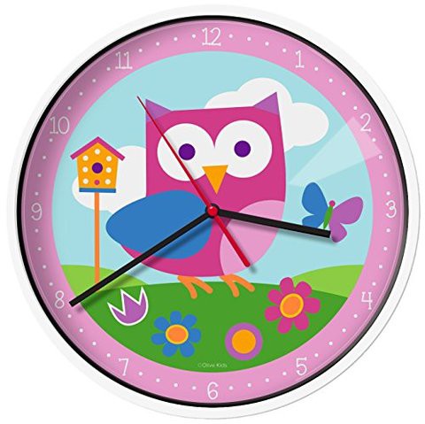 Wildkin Kids Wall Clock For Boys And Girls, Features Silent Quartz Movement, Glass And Durable Plastic Cover, Battery Not Included, Measures 12 X 1.63