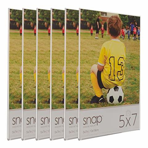 Snap 5X7 Magnetic Acrylic Photo Frames, Set Of 6 Picture, 5&quot; X 7&quot;, Clear, 6 Count