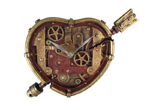 Pacific Trading Steampunk Wall Clock Heart Pierced Cupid Gearwork Painted Resin [Toy]