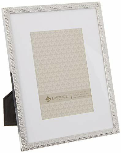 Lawrence Frames Shimmer Metal, Holds 5 By 7-Inch Picture Frame With Mat And 8 By 10-Inch Without Mat, Silver