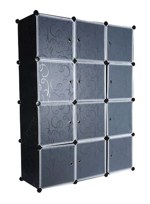 Generic 12 Cubes Modular Storage Wardrobe Black