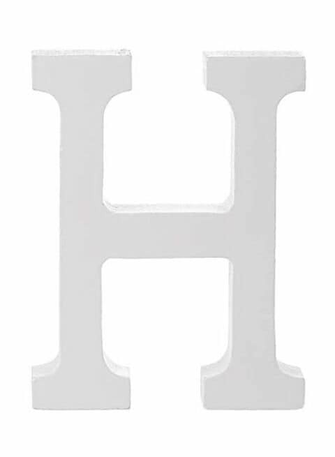 East Lady Wooden Alphabetical Decorative Letter H White 15x12x0.7cm