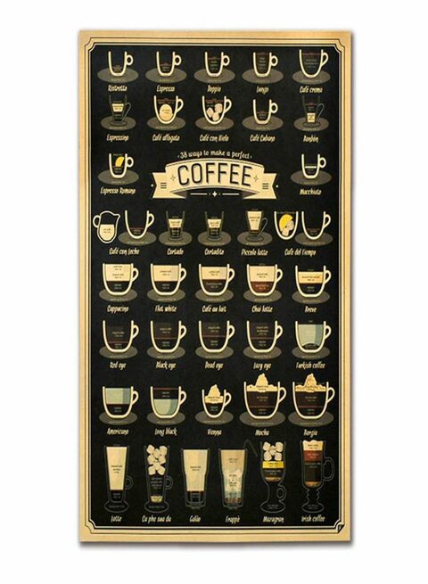 Generic Retro Style Coffee Shop Wall Sticker Multicolour 51x35.5centimeter