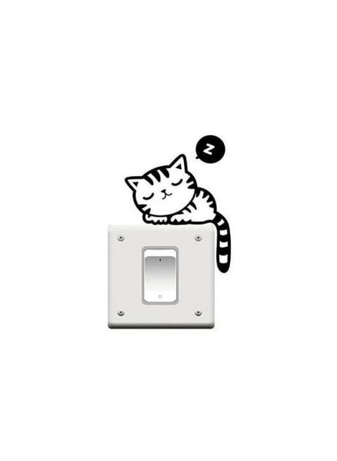 Generic 2Pcs DIY Funny Cute Cat Switch Stickers Wall Stickers Home Decoration Bedroom Parlor Decoration-Xx