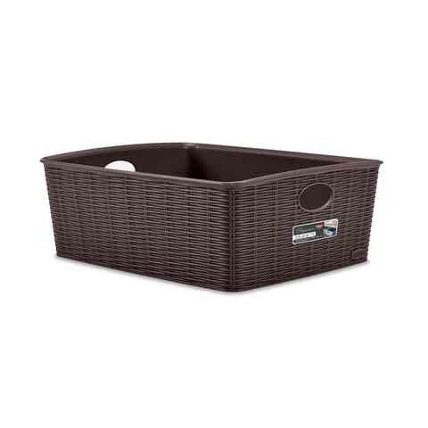 Stefanplast Elegance Basket  L High  Moka 36X29X13Cm