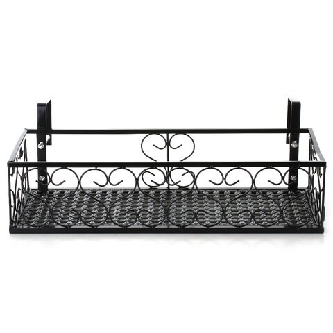 Decdeal - Flower Pot Stand Rack Deck Rail Flowerpot Railing Shelf Balcony Rail Planter Shelf Fence Railing Flower Pots Holder