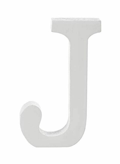 East Lady Hanging Wall Alphabet J Decorative Wood Letter White 15x12x0.7cm