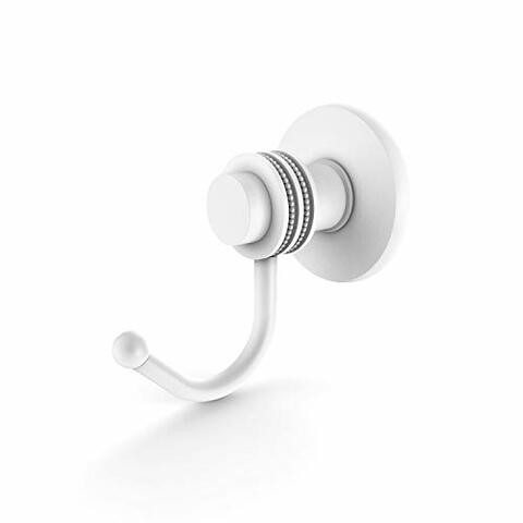 Allied Brass 920D Mercury Collection Dotted Accents Robe Hook, Matte White