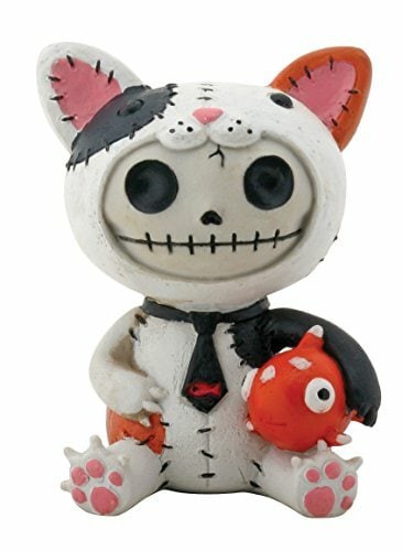 Summit Collection Furrybones Calico Mao Mao Signature Skeleton In Kitty Cat Costume With A Goldfish