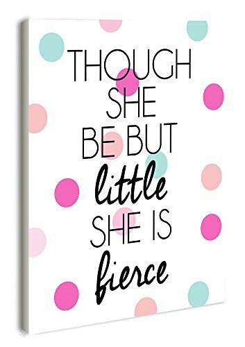 The Kids Room By Stupell Though She Be But Little Polka Dot Rectangle Wall Plaque, 11 X 0.5 X 15, Proudly Made In Usa