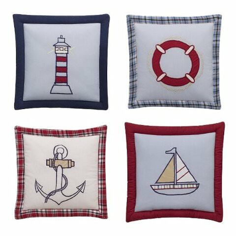 Bacati - Aidan Plaids And Stripes Boys 4 Pc Wall Hangings