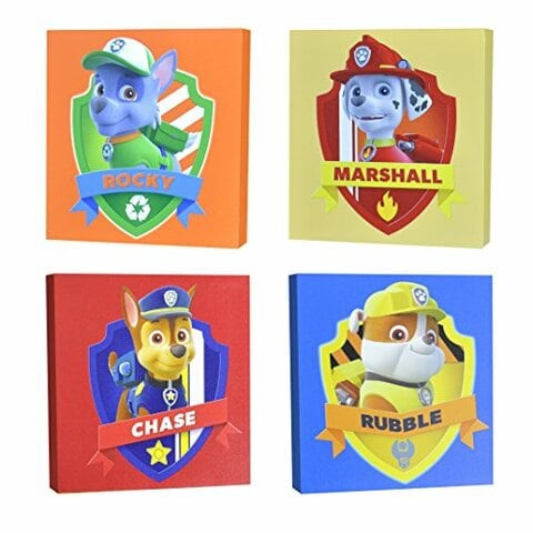 Nickelodeon Paw Patrol Square Canvas Wall Art 11&quot; Toy (Pack Of 4)