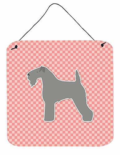 Caroline&#39;s Treasures Bb3592Ds66 Kerry Blue Terrier Checkerboard Pink Wall Or Door Hanging Prints, 6X6, Multicolor