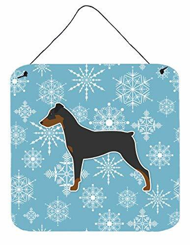 Caroline&#39;s Treasures Bb3513Ds66 Winter Snowflake German Pinscher Wall Or Door Hanging Prints, 6X6, Multicolor