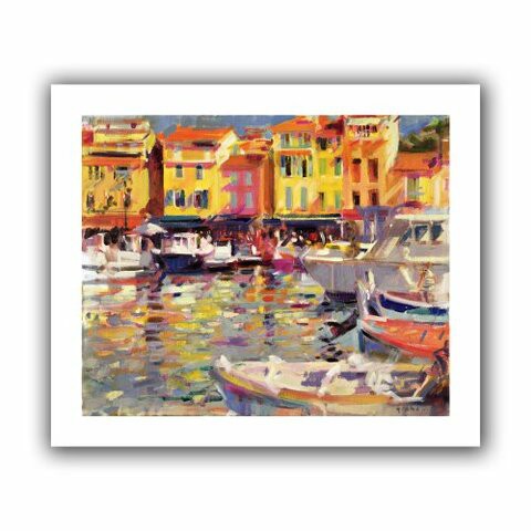 Artwall &#39;Honfleur Harbour, 2011&#39; Gallery-Wrapped Canvas Artwork By Peter Graham, 14 By 14-Inch