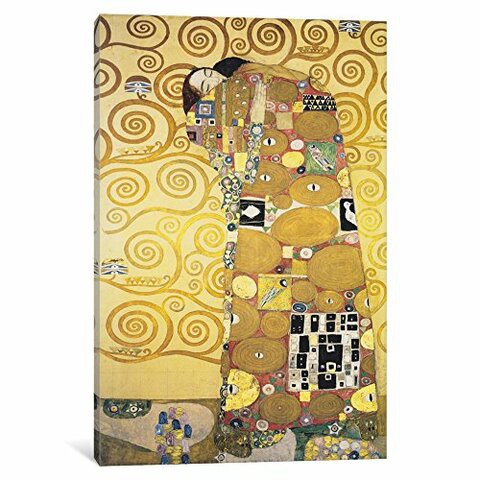 Icanvasart &quot;Erfullung 1905 By Gustav Klimt Framed Original Wall Art, 12&quot; X 0.75&quot; X 18&quot;