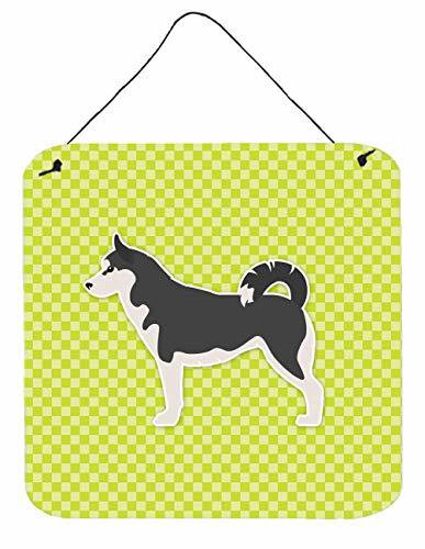 Caroline&#39;s Treasures Bb3880Ds66 Siberian Husky Checkerboard Green Wall Or Door Hanging Prints, 6X6, Multicolor