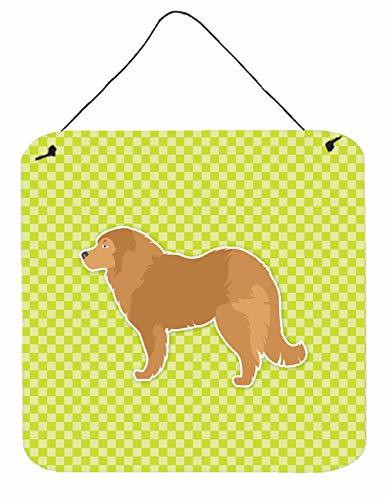 Caroline&#39;s Treasures Bb3825Ds66 Caucasian Shepherd Dog Checkerboard Green Wall Or Door Hanging Prints, 6X6, Multicolor