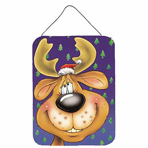 Caroline&#39;s Treasures Aah7198Ds1216 Comic Reindeer Wall Or Door Hanging Prints, 12X16, Multicolor