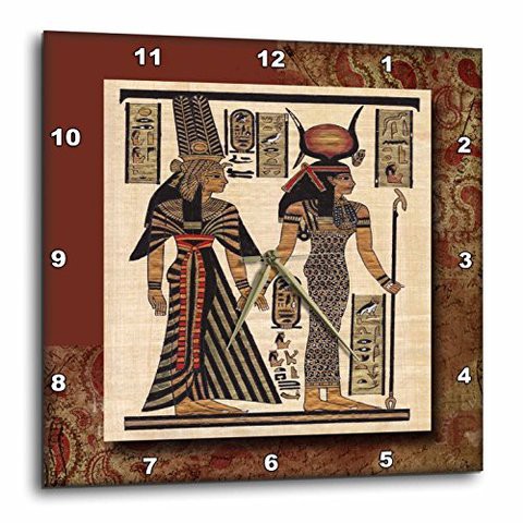 3Drose Dpp_99429_3 Ancient Egyptian Papyrus-Wall Clock, 15 By 15-Inch